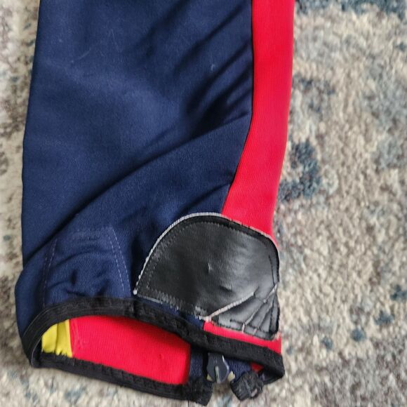 ROFFE Navy And Red Stretch Ski Snow Pant Vintage Zip Ankles - Picture 2 of 13